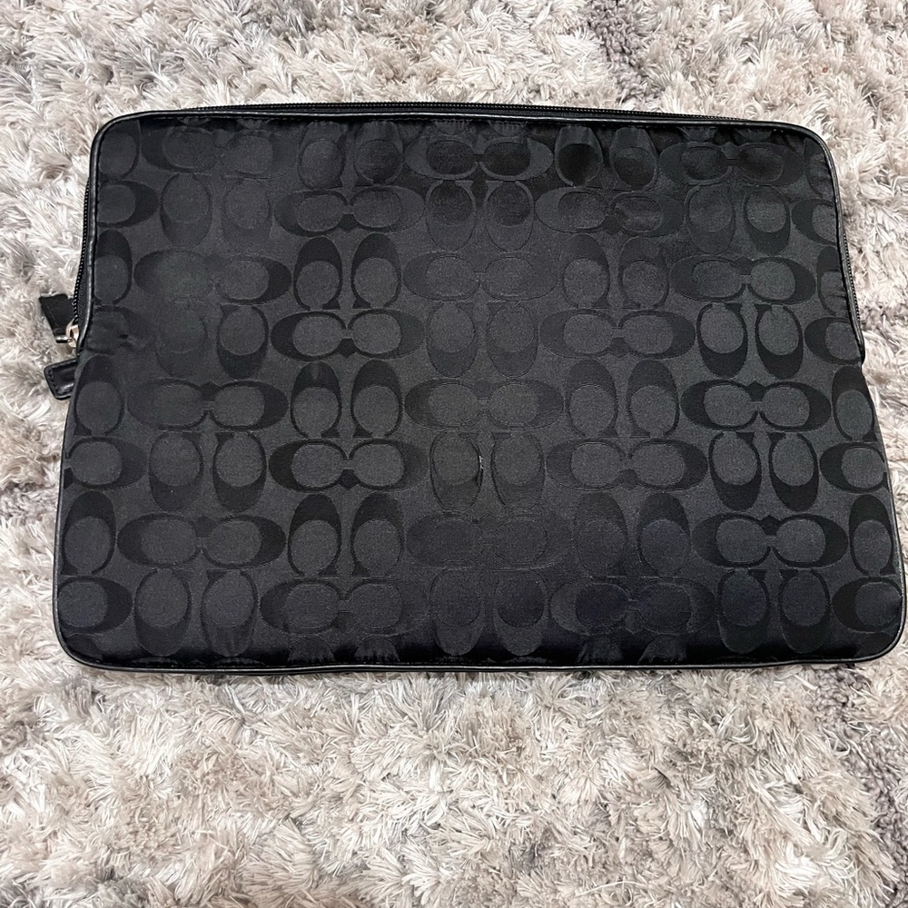 Coach Black Patterned Laptop Sleeve - Picture 4 of 4
